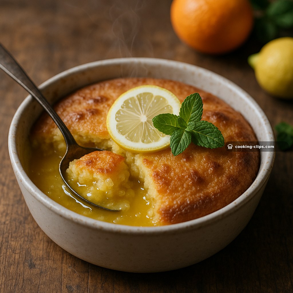 Lemon Mandarin Self-Saucing Pudding