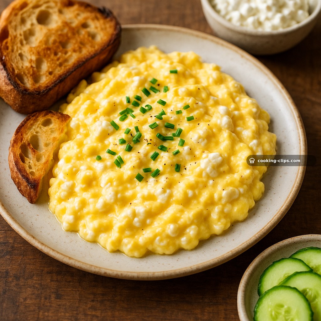 Soft Scrambled Eggs with Cottage Cheese — Breakfast recipe