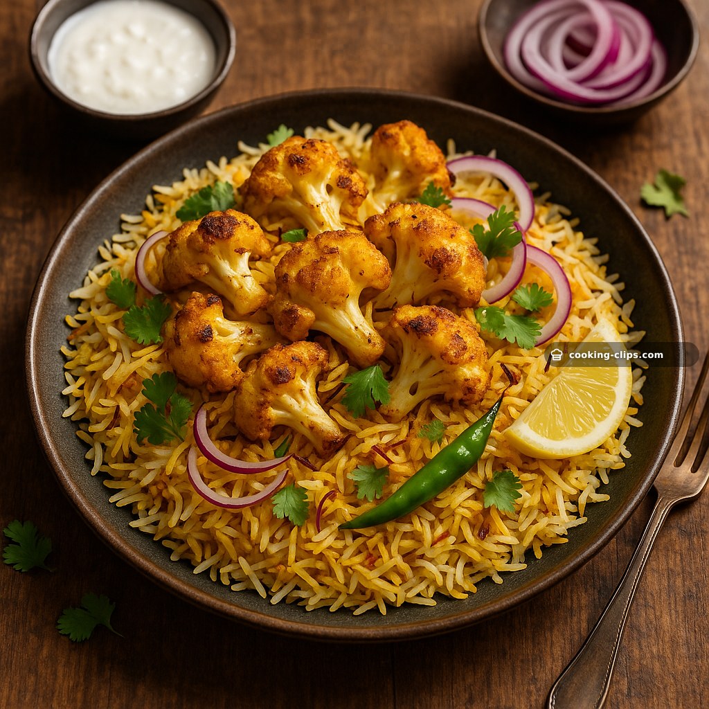 Crispy Saffron & Cardamom-Spiced Cauliflower Biryani — Dinner recipe