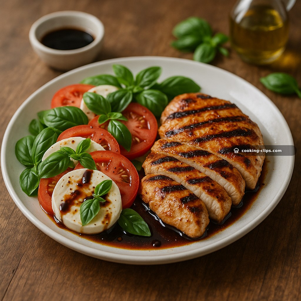 Insalata Caprese con Pollo alla Griglia e Riduzione di Balsamico — Lunch recipe