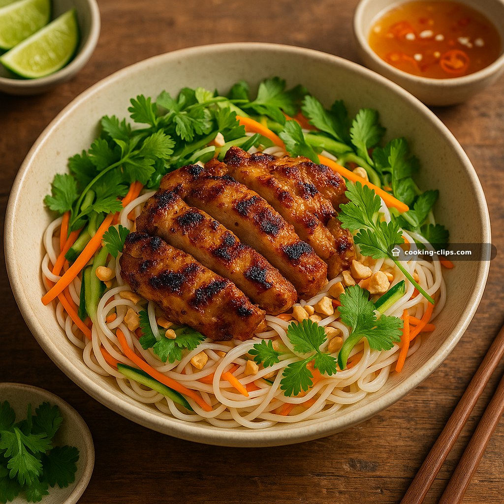 Bún Gà Sả Nướng (Vietnamese Noodle Salad with Smoky Lemongrass Chicken) — Lunch recipe