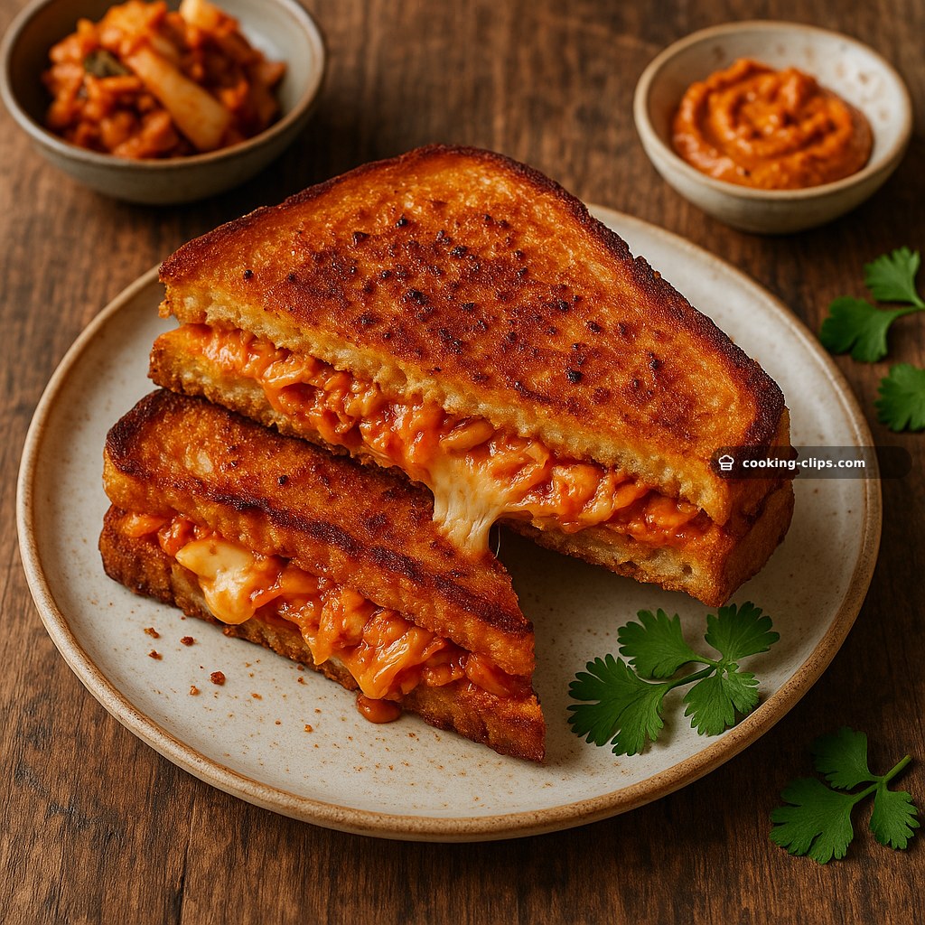 Kimchi Grilled Cheese with Gochujang Butter — Dinner recipe
