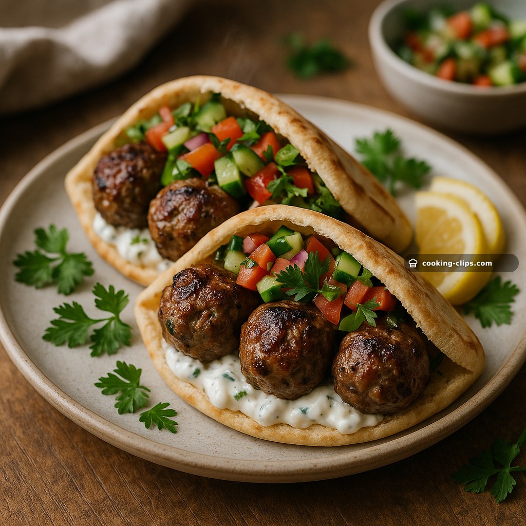 Greek Lamb Meatball Pita Pockets