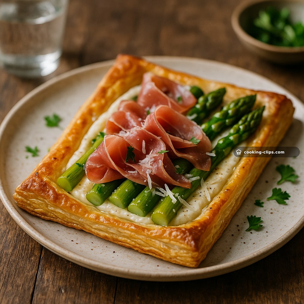 Asparagus, Prosciutto & Parmesan Puff Pastry Tart — Lunch recipe