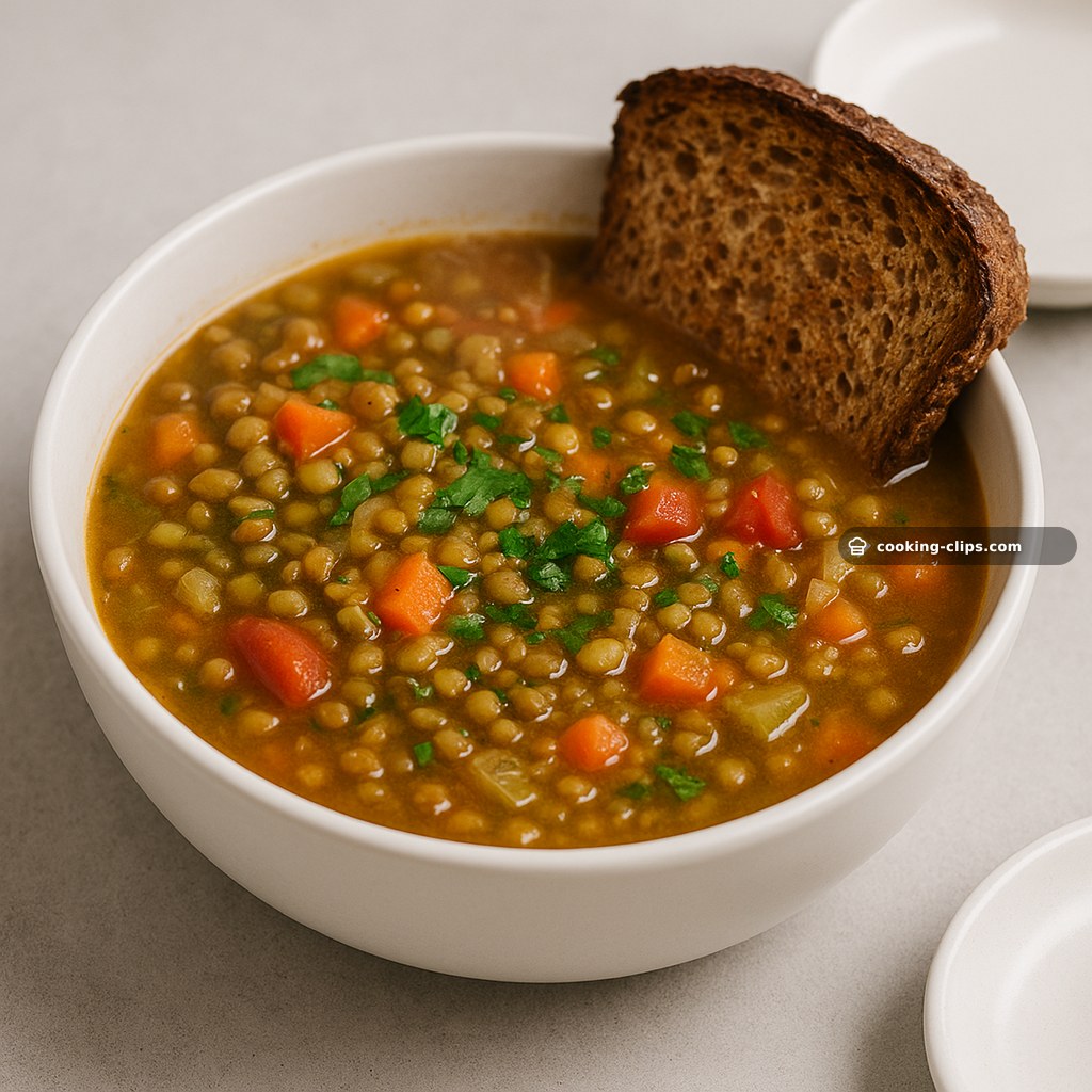 Mediterranean Lentil Soup with Whole Grain Toast