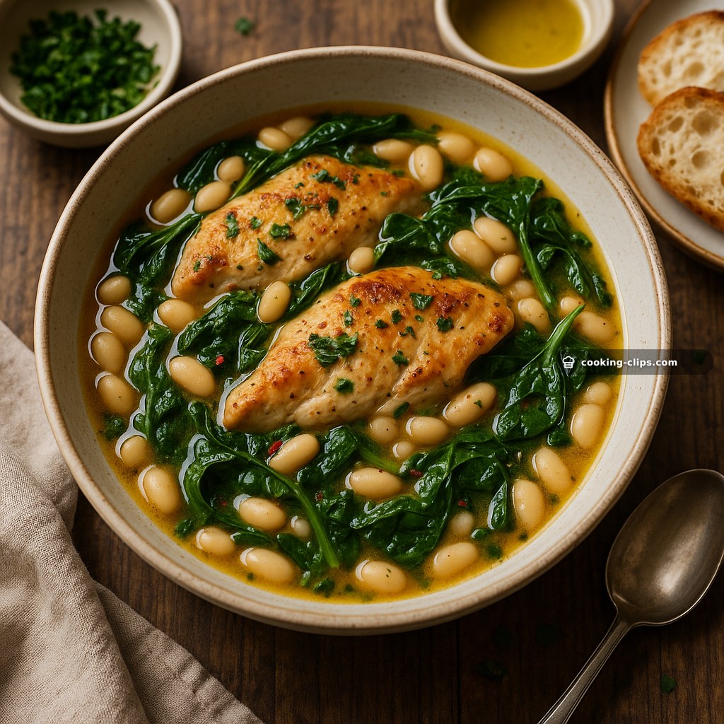 Tuscan Chicken & White Bean Spinach Stew — Dinner recipe