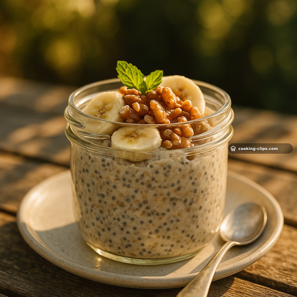 Overnight Oats with Chia, Banana & Walnuts