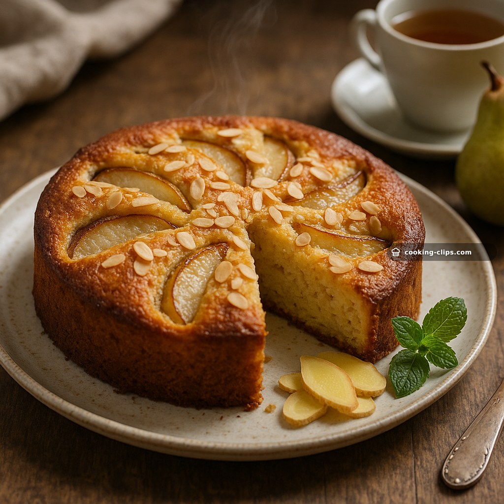 Pear, Ginger & Almond Tea Cake — Dessert recipe