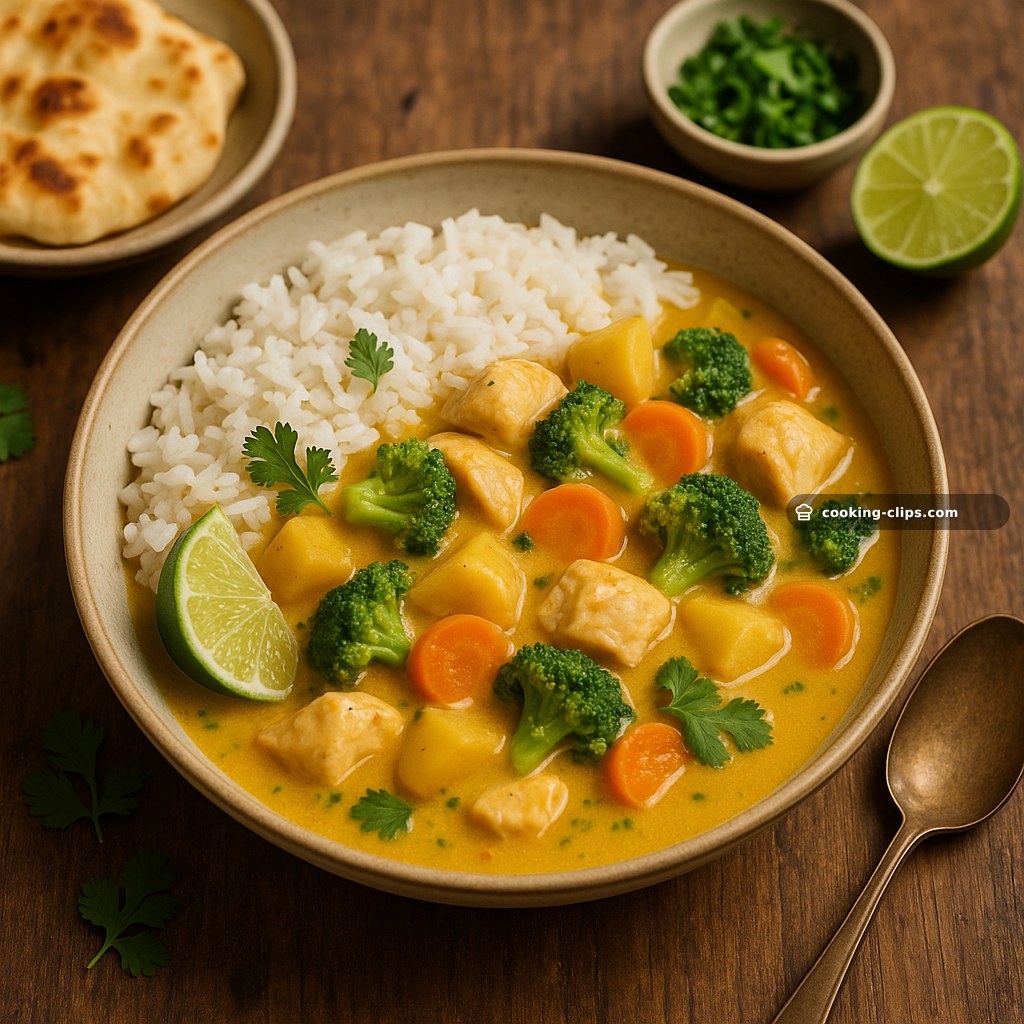 Gentle Chicken & Veg Curry Bowl with Light Coconut Broth — Dinner recipe