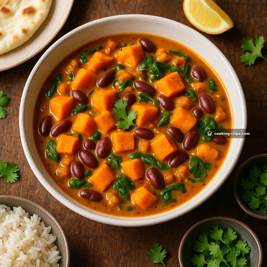 Hearty Pumpkin & Sweet Potato Curry with Kidney Beans — Dinner recipe