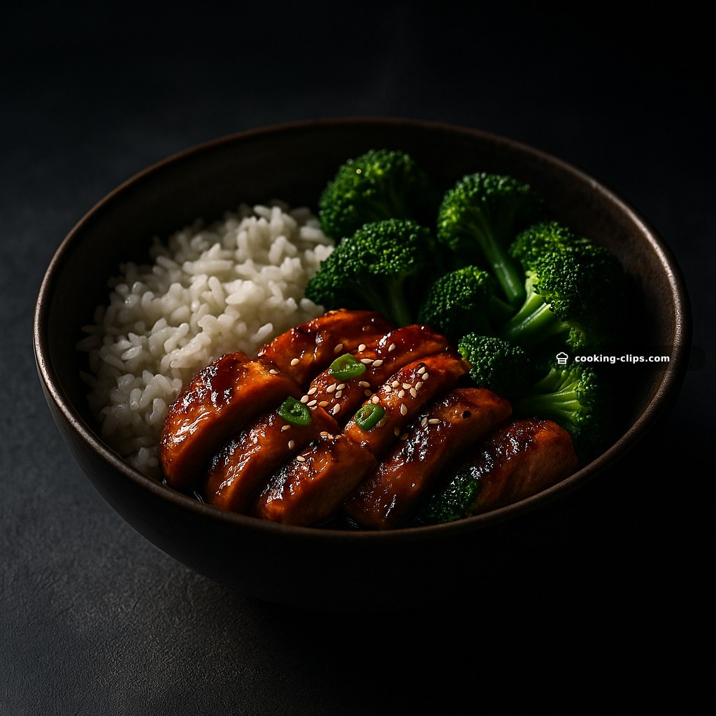 Healthy Teriyaki Chicken Bowl with Steamed Broccoli & Jasmine Rice — Dinner recipe