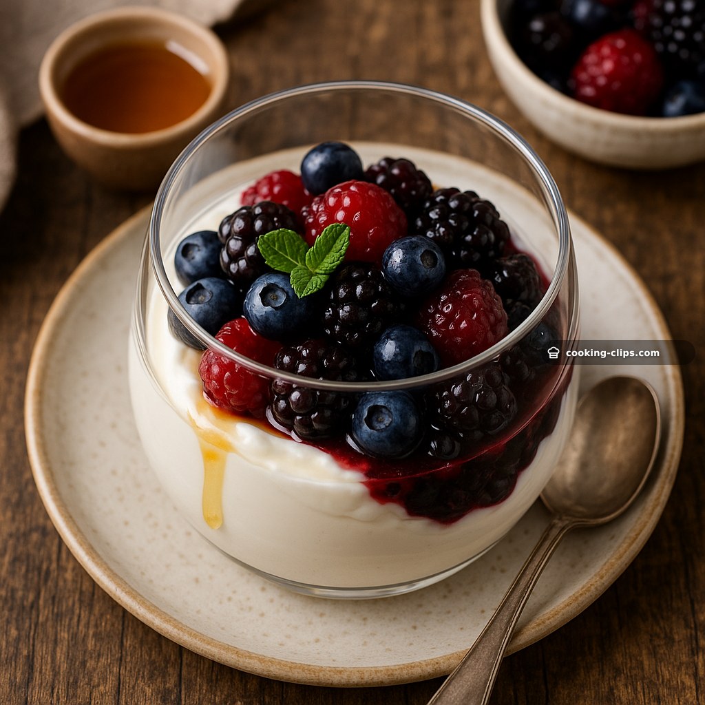 Greek Yogurt Parfait with Warm Berries & Honey — Breakfast recipe