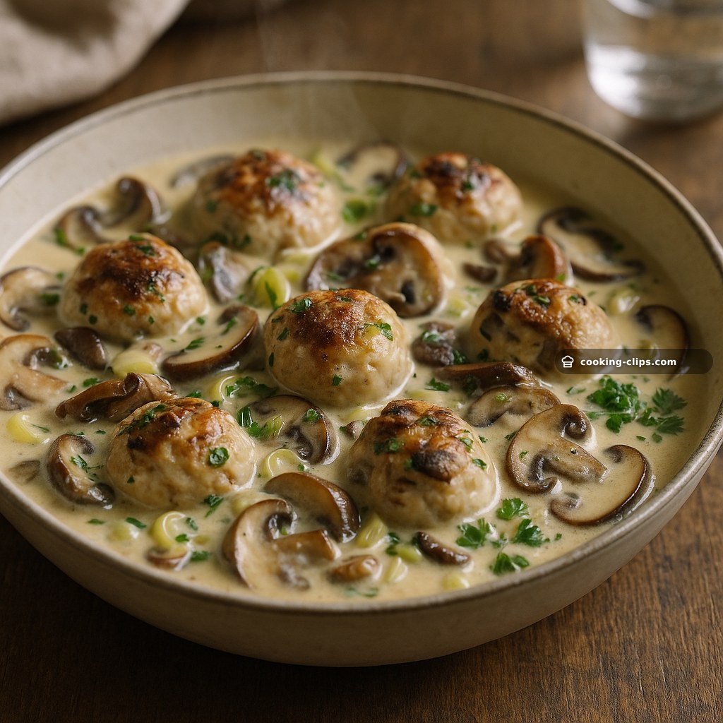 Creamy Mushroom & Leek Chicken Meatballs — Dinner recipe