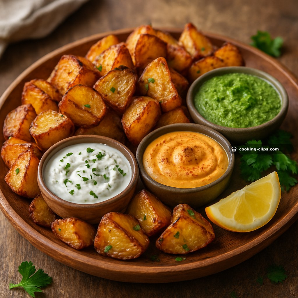 Loaded Roast Potato Board with Three Dips