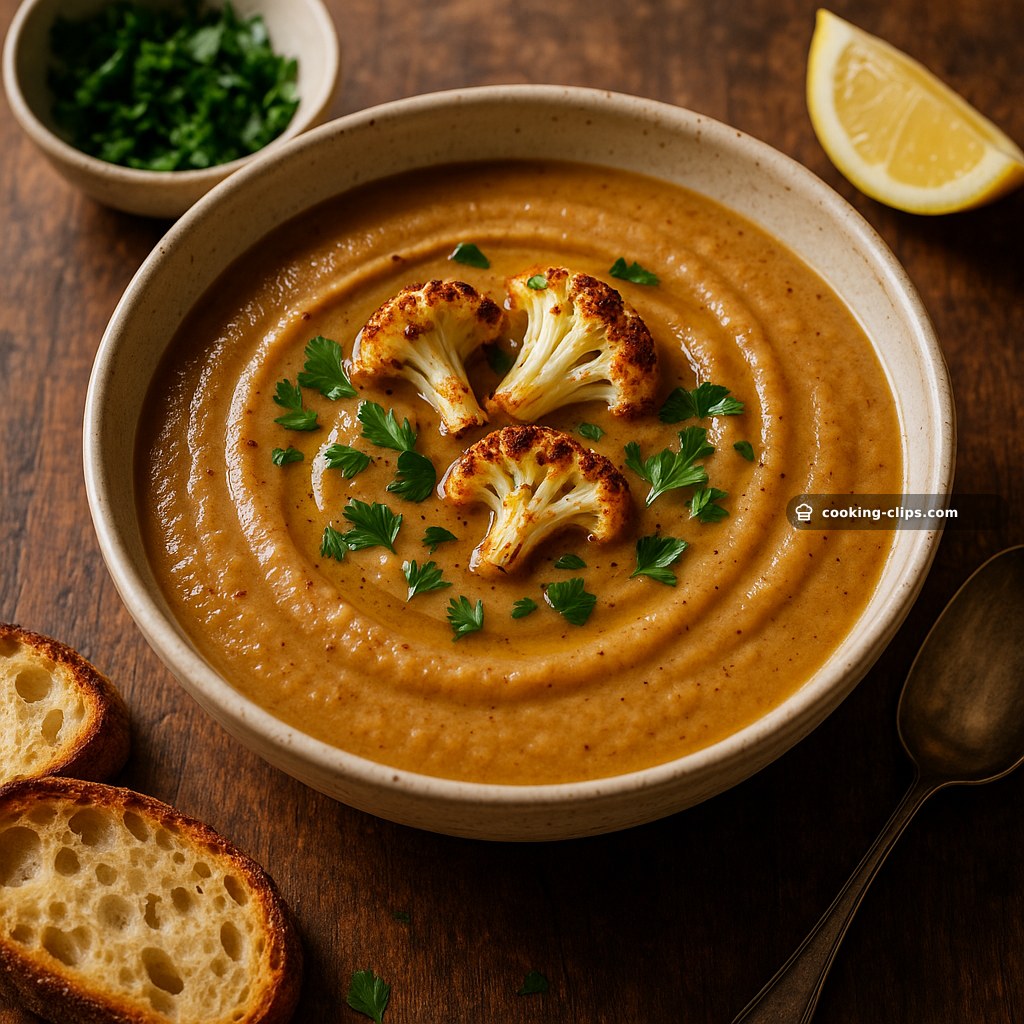 Roasted Cauliflower Soup with Garlic & Lemon — Lunch recipe