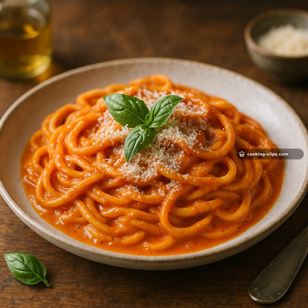 Pasta al Pomodoro Cremosa con Basilico e Parmigiano