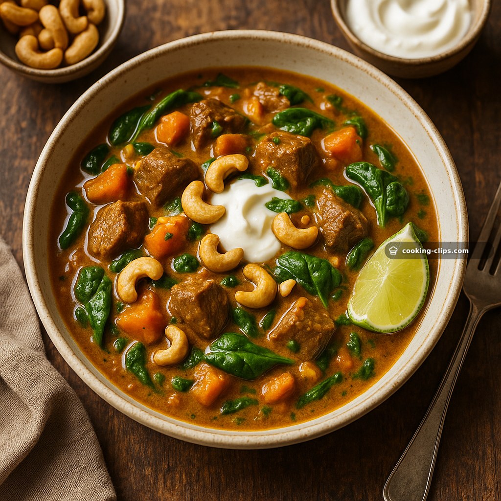 Beef, Spinach and Cashew Korma Curry — Dinner recipe