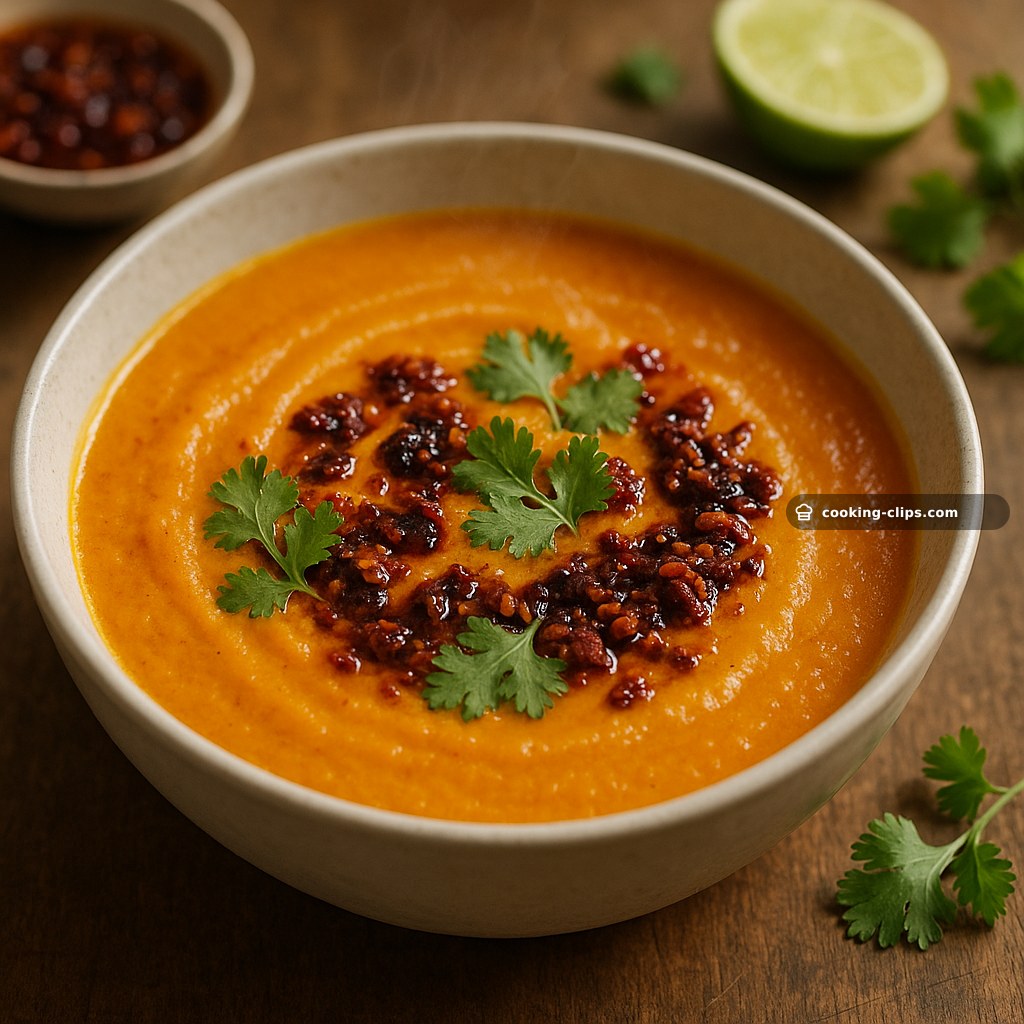 Thai Pumpkin & Coconut Soup with Crispy Chilli Oil — Dinner recipe