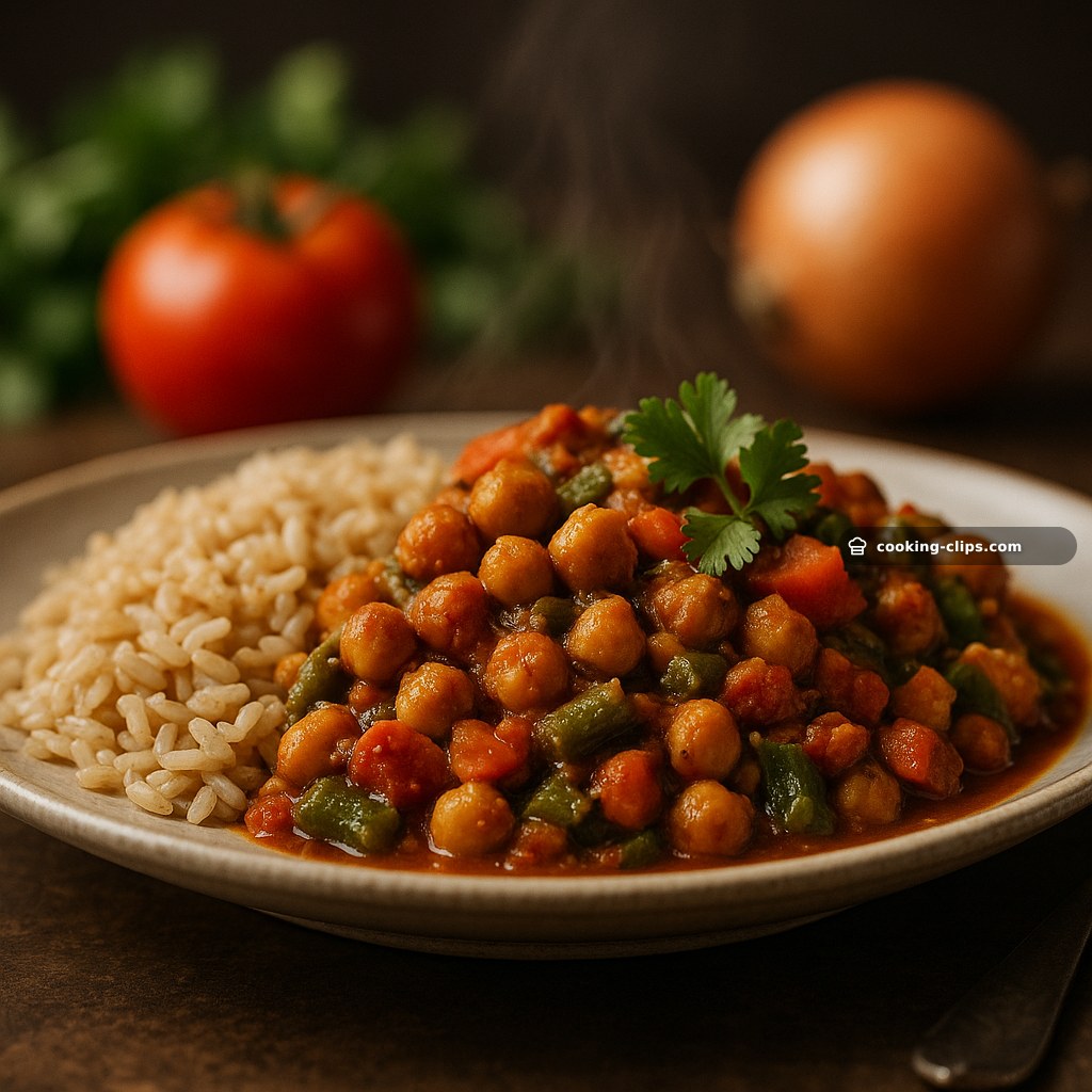 Chana Sabzi Curry with Brown Rice
