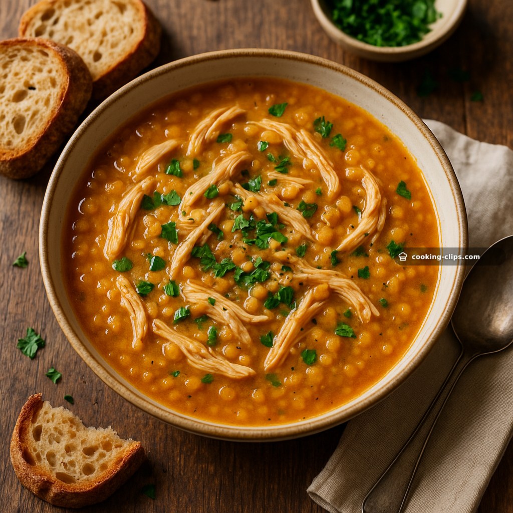 Slow-Cooked Chicken & Red Lentil Soup — Dinner recipe
