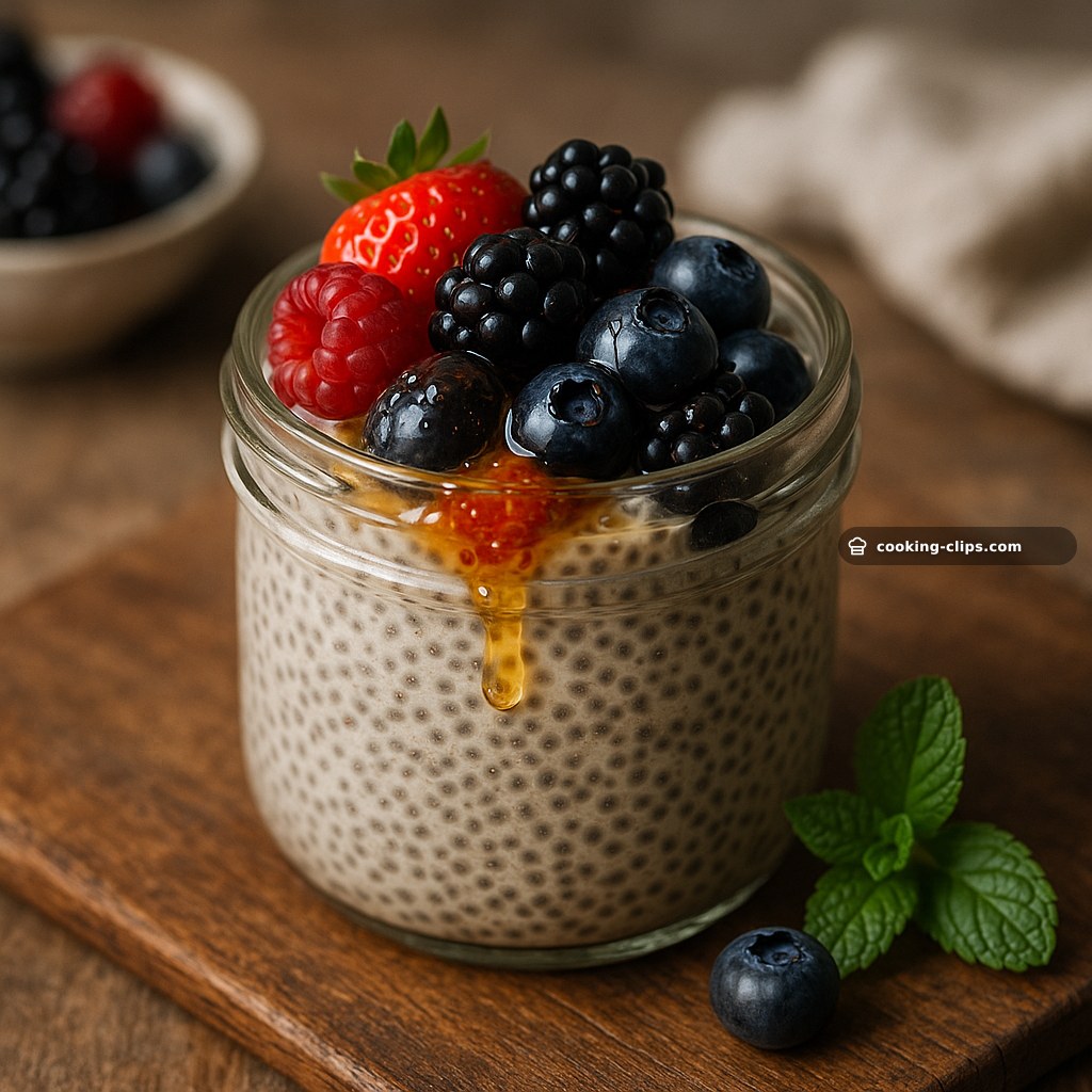Chia Seed Pudding with Mixed Berries & Honey