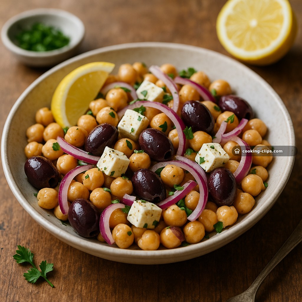Insalata di Ceci con Feta, Olive e Cipolla Rossa — Lunch recipe