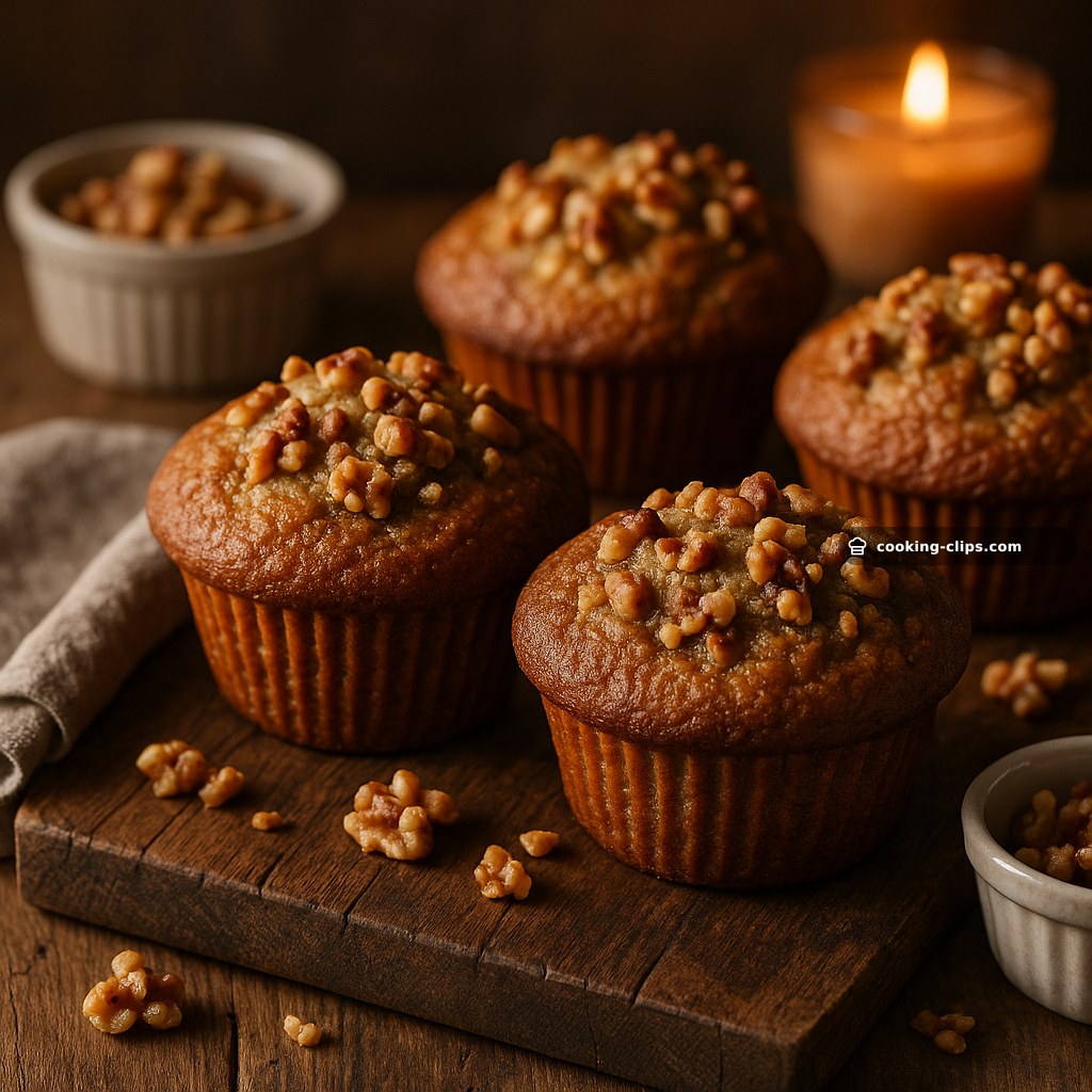 Banana Bread Muffins with Toasted Walnuts
