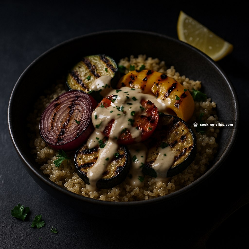 Grilled Vegetable & Quinoa Bowl with Lemon Tahini Dressing — Lunch recipe