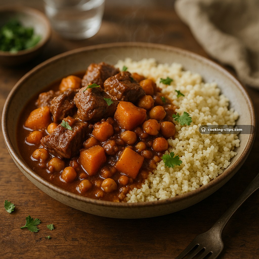 Slow Cooker Lamb, Pumpkin & Chickpea Tagine with Fluffy Couscous — Dinner recipe
