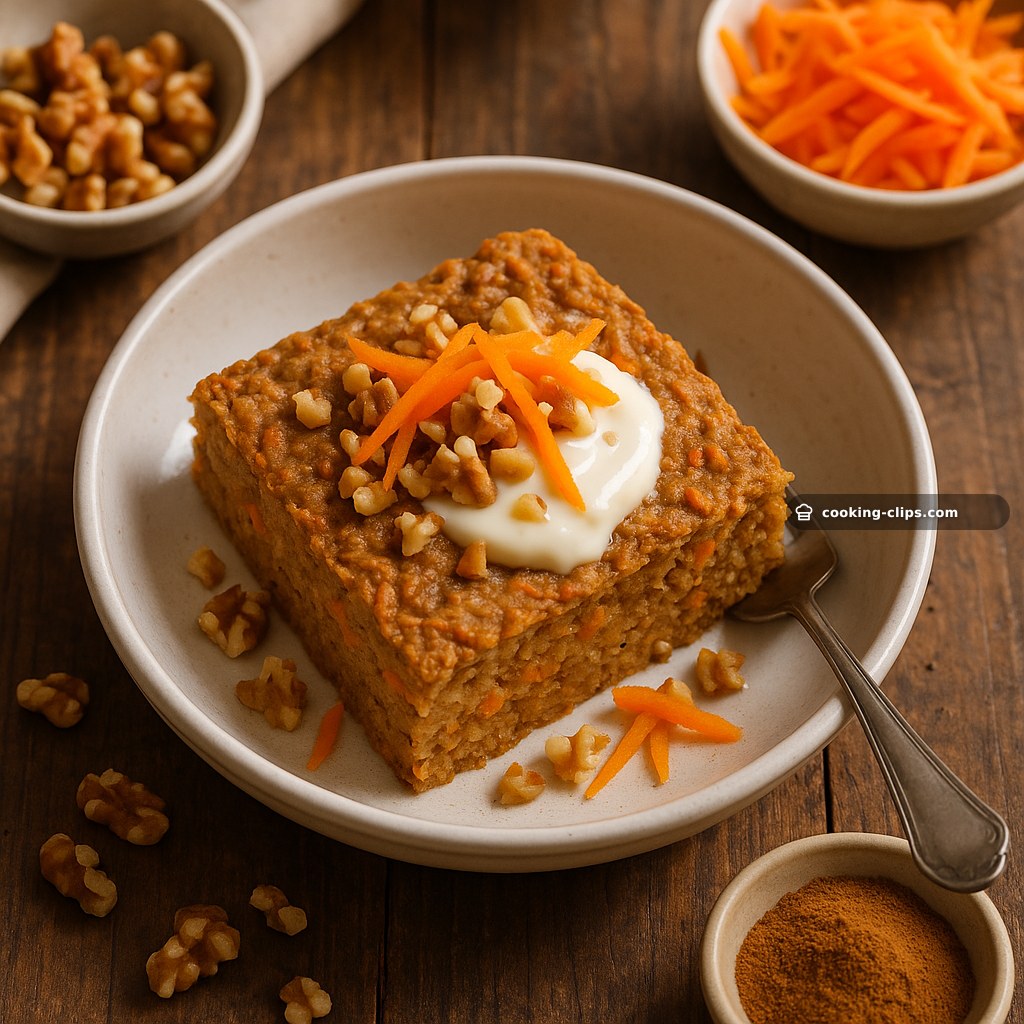 Baked Carrot Cake Oatmeal with Greek Yogurt — Breakfast recipe