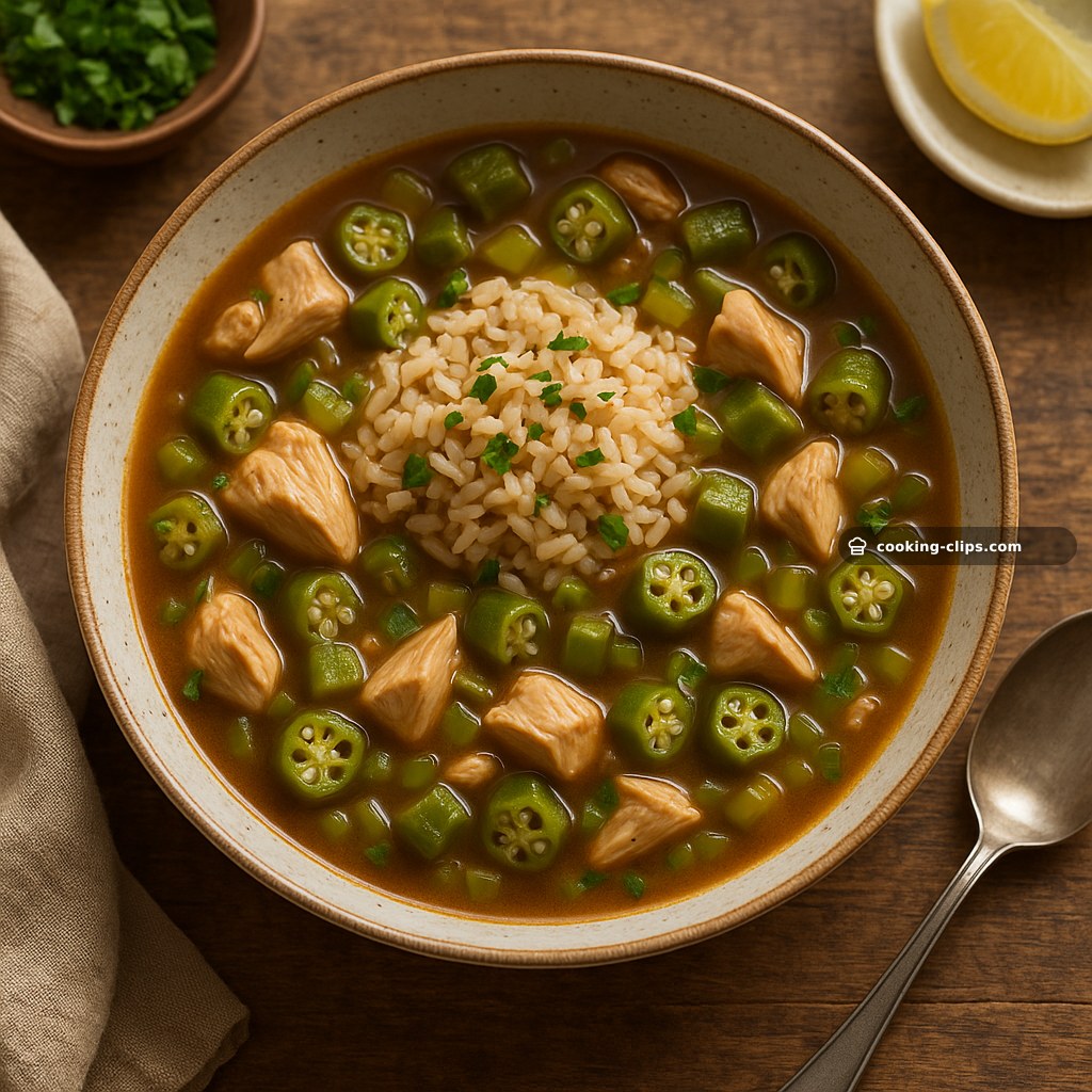 Chicken & Okra Brown Rice Gumbo — Dinner recipe