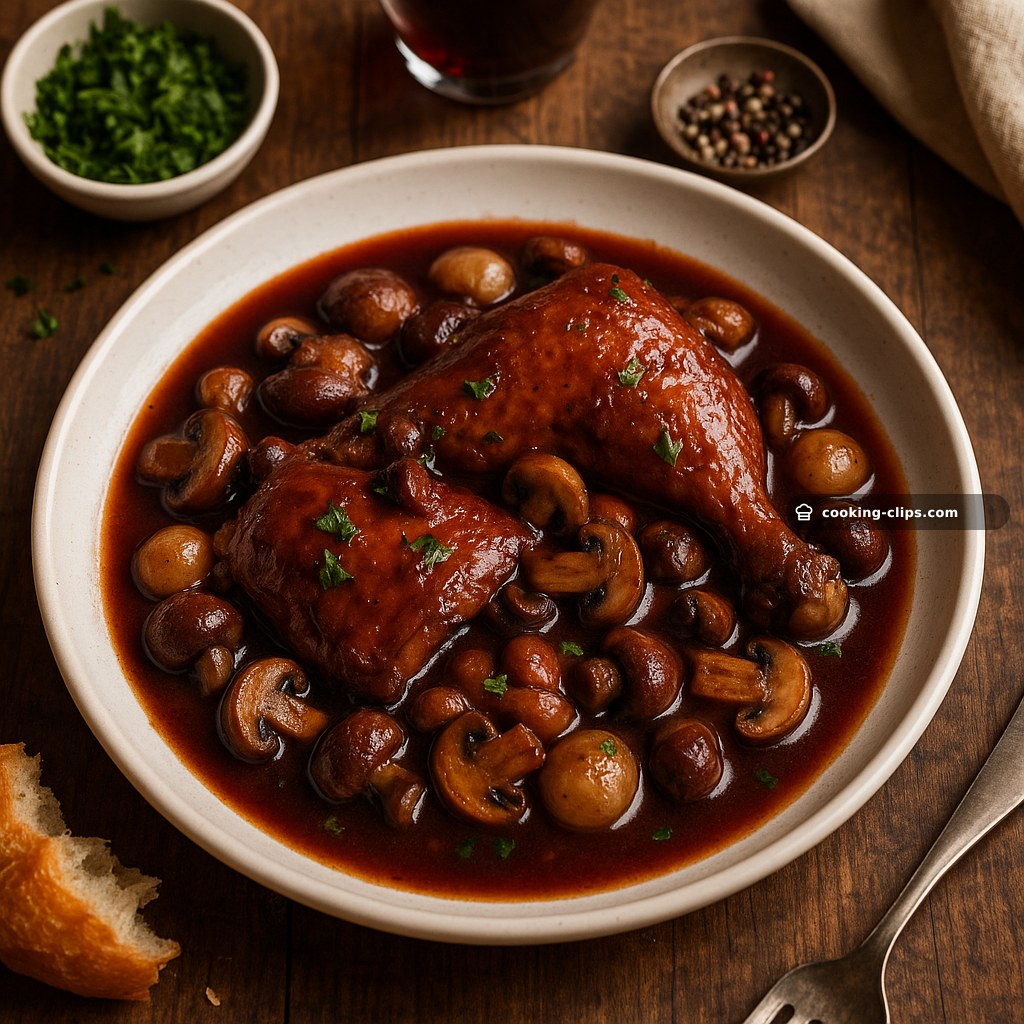 Coq au Vin (French Chicken Braised in Red Wine) — Dinner recipe