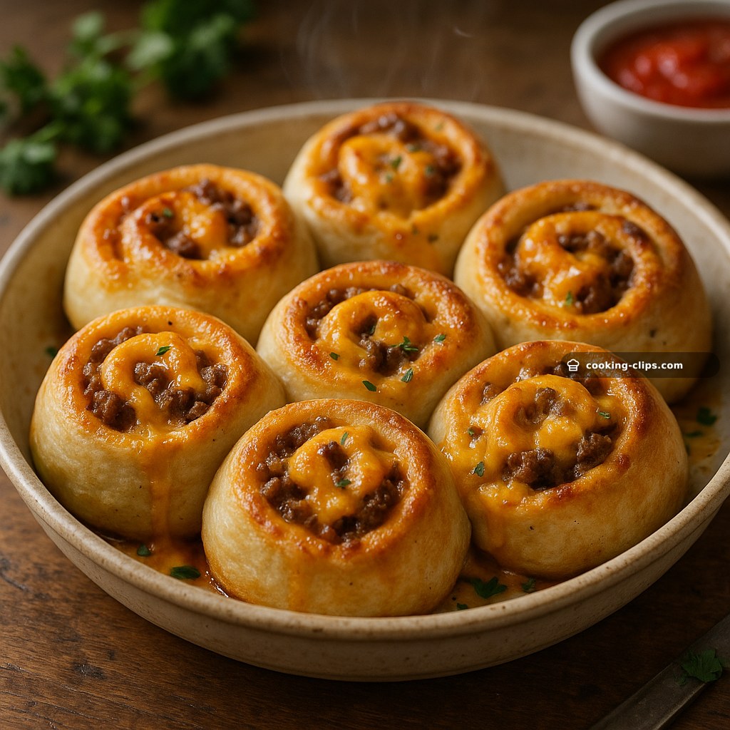 Cheesy Beef Pizza Roll-Ups — Snack recipe