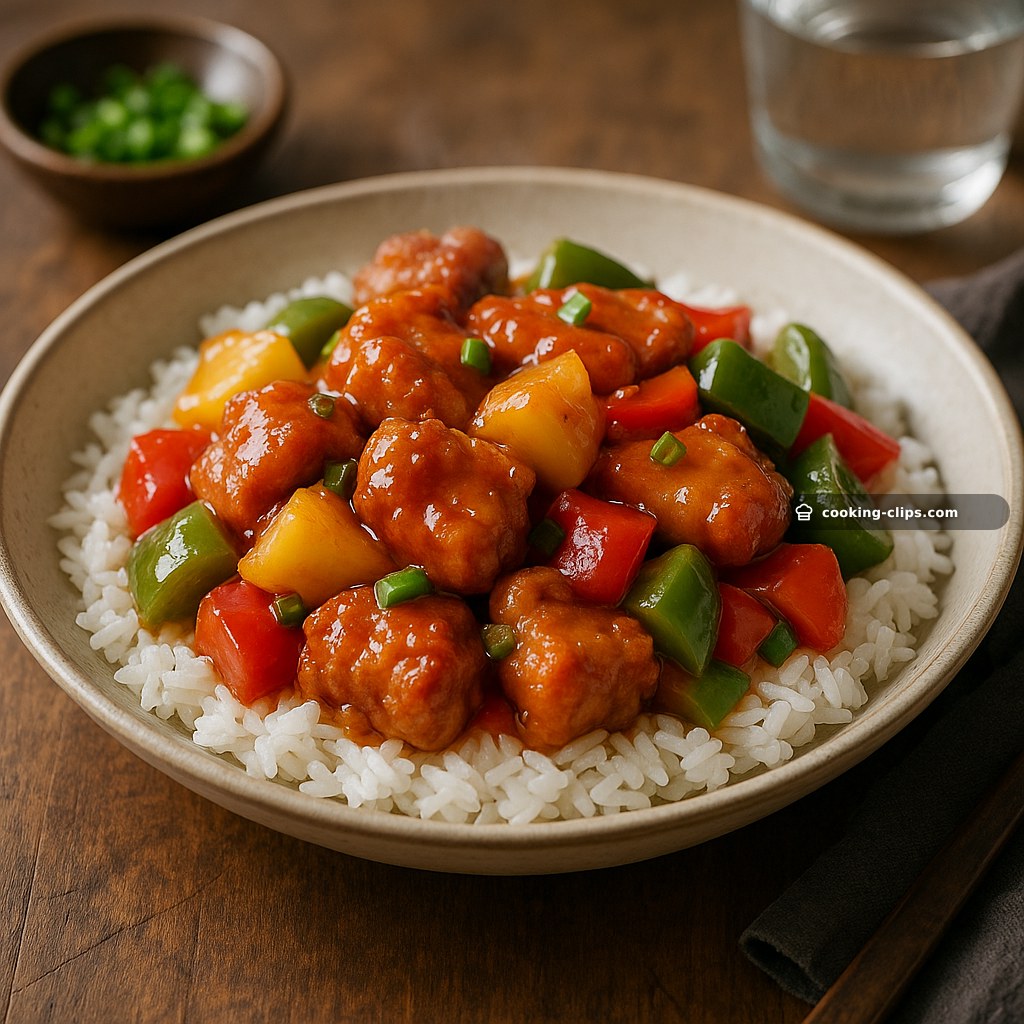 Sweet & Sour Pork with Steamed Rice — Dinner recipe