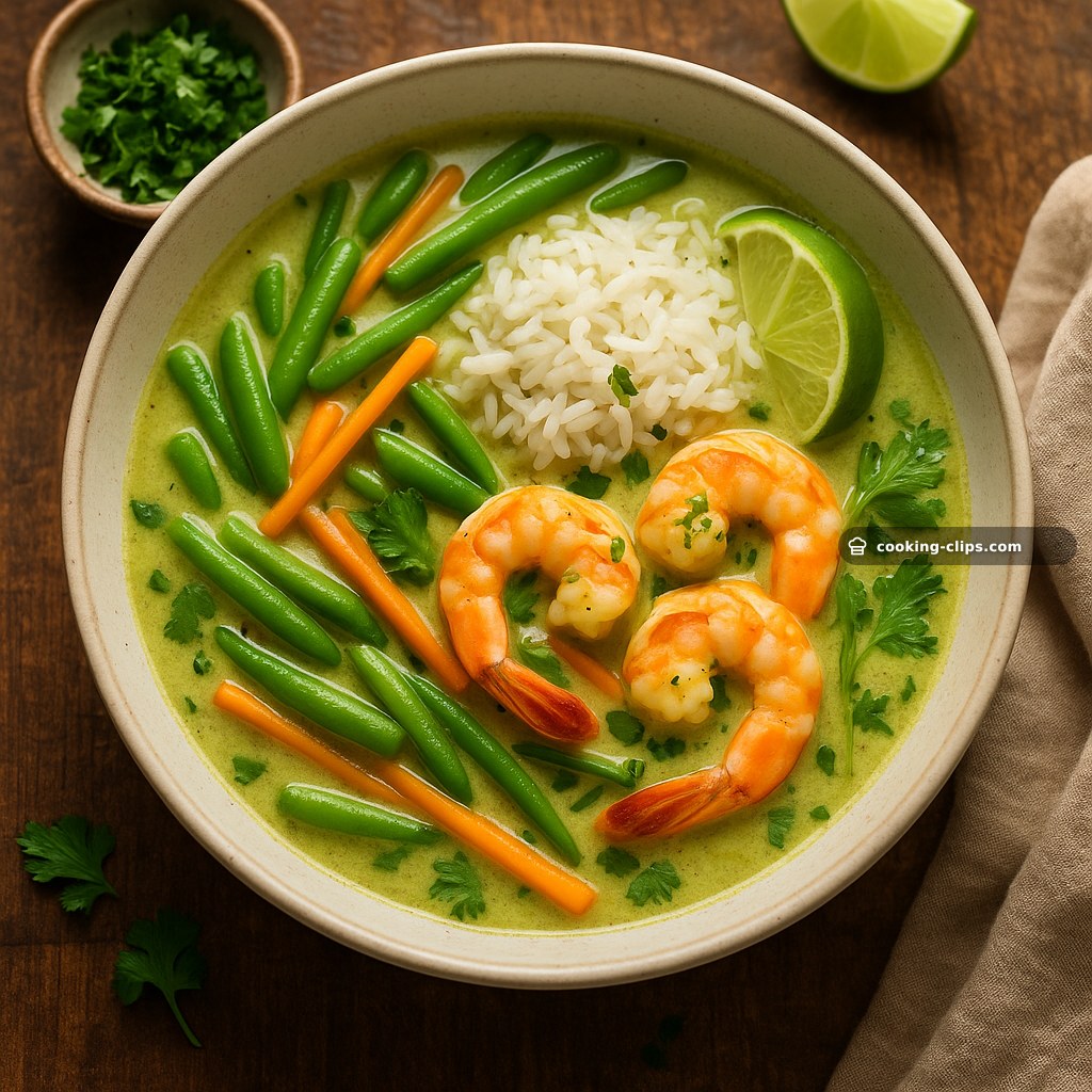 15-Min Coconut Green Curry Prawn Soup — Dinner recipe