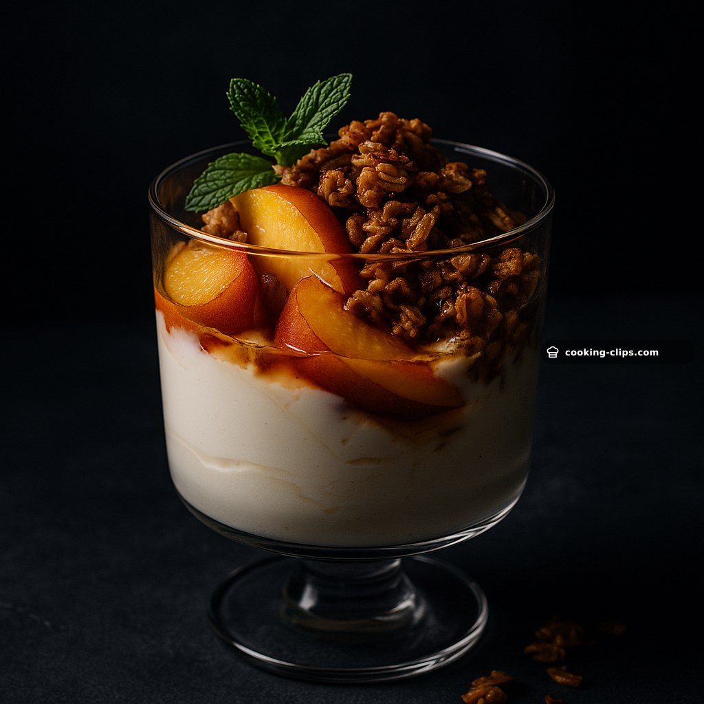 Peach Yogurt Parfait with Honey Granola
