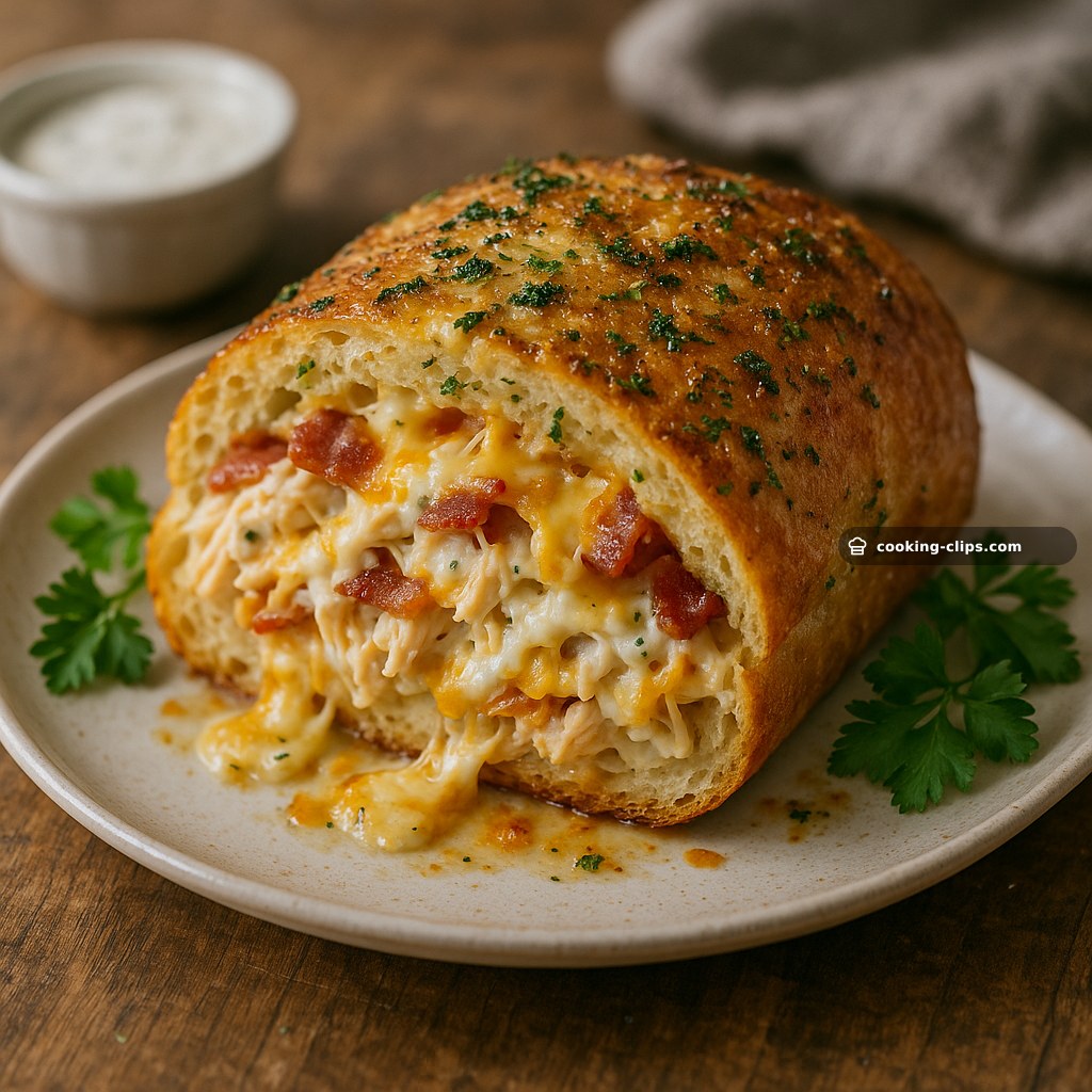 Chicken Bacon Ranch Stuffed Bread
