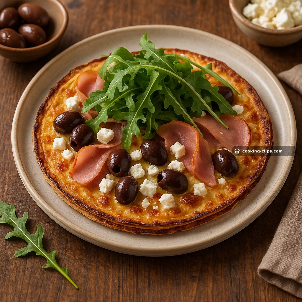 Cheesy Double-Wrap Pizza with Ham, Olives & Feta — Lunch recipe