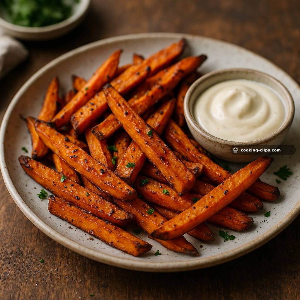 Baked Sweet Potato Fries with Garlic Aioli