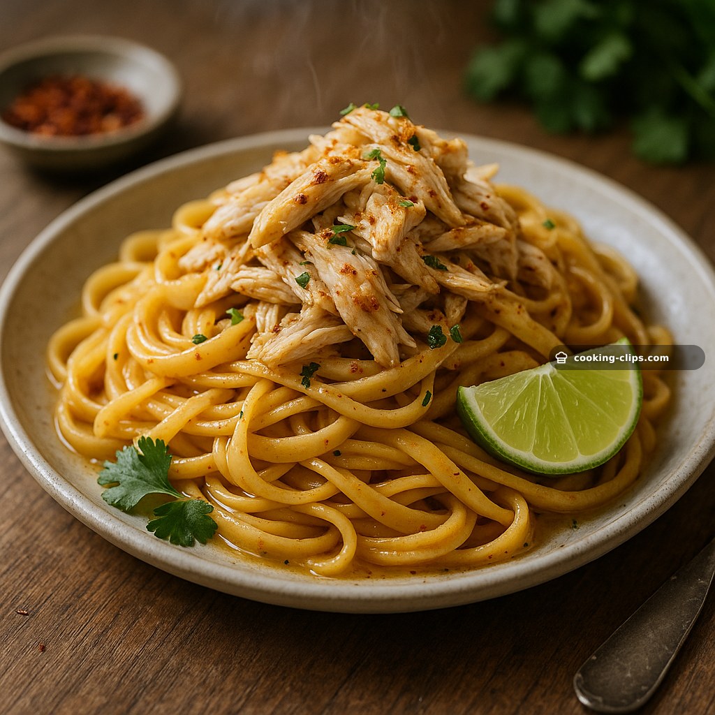 Chilli Lime Fettuccine with Shredded Chicken — Dinner recipe