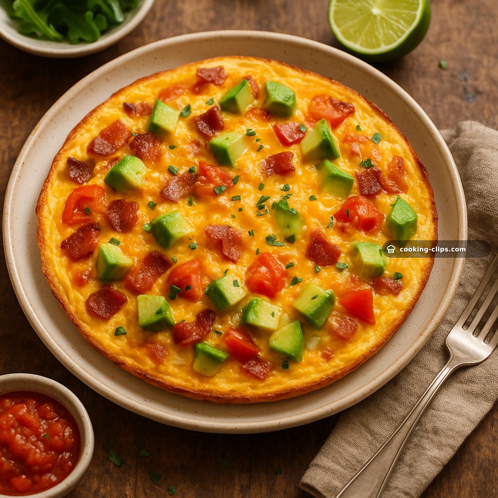 Bacon, Tomato & Avocado Frittata with Cheddar — Dinner recipe