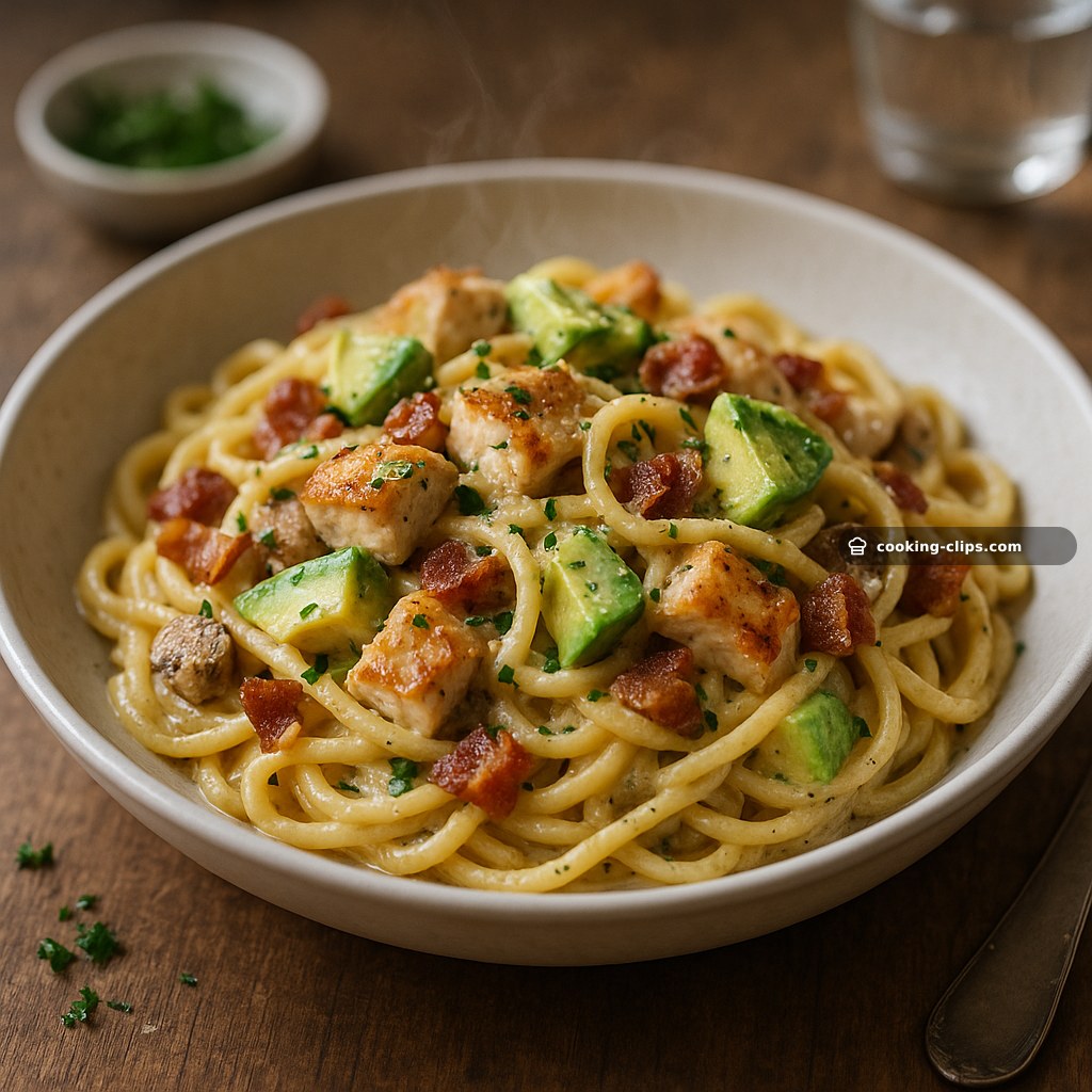 Pasta Verdi — Chicken, Avocado & Bacon Creamy Carbonara