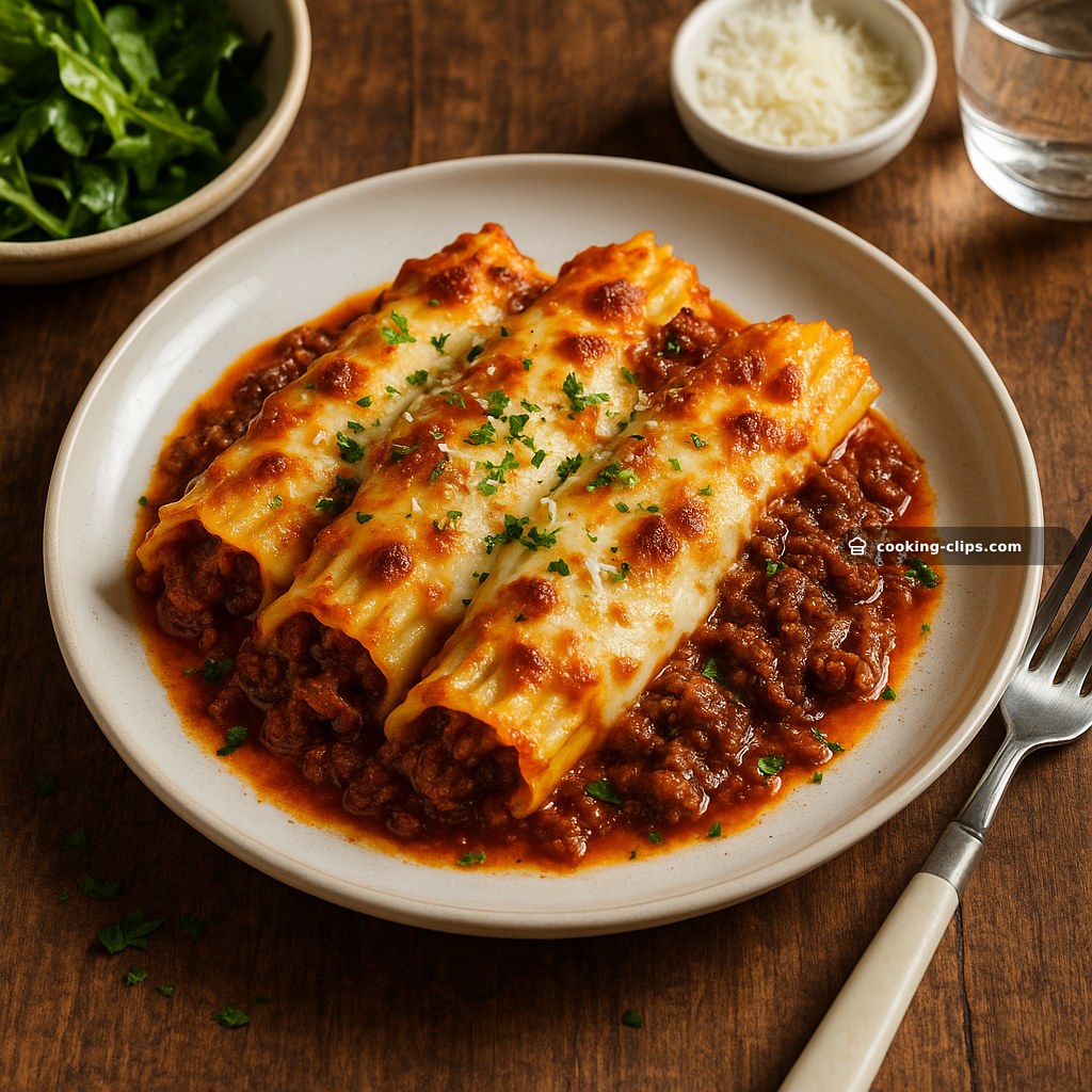 Manicotti al Forno with Slow-Braised Beef Ragù — Dinner recipe
