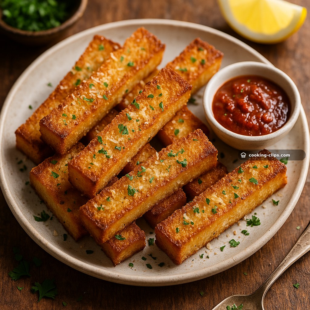 Crispy Parmesan Garlic Toast Soldiers — Snack recipe