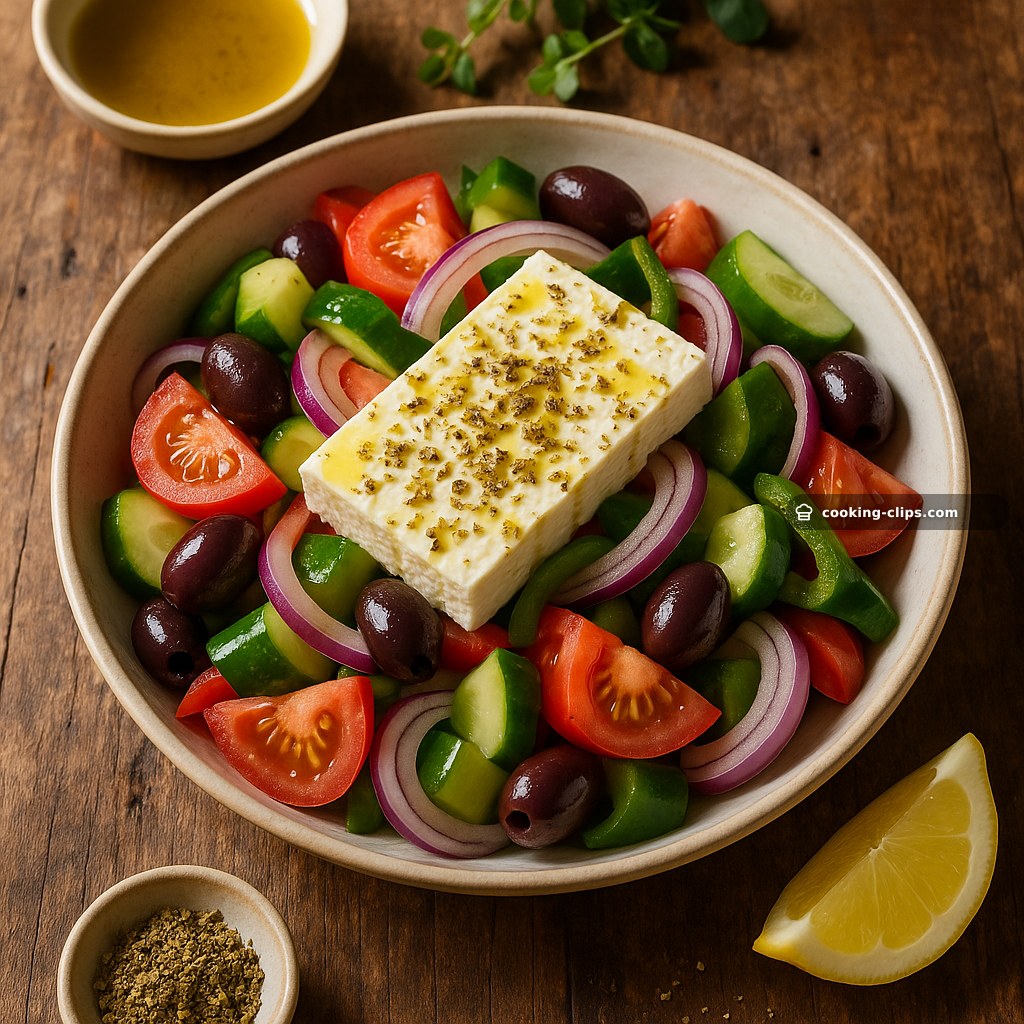 Horiatiki (Generous Greek Salad) — Lunch recipe