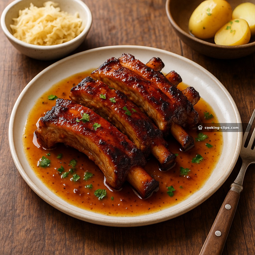 German-Style Oven-Braised Pork Ribs — Dinner recipe