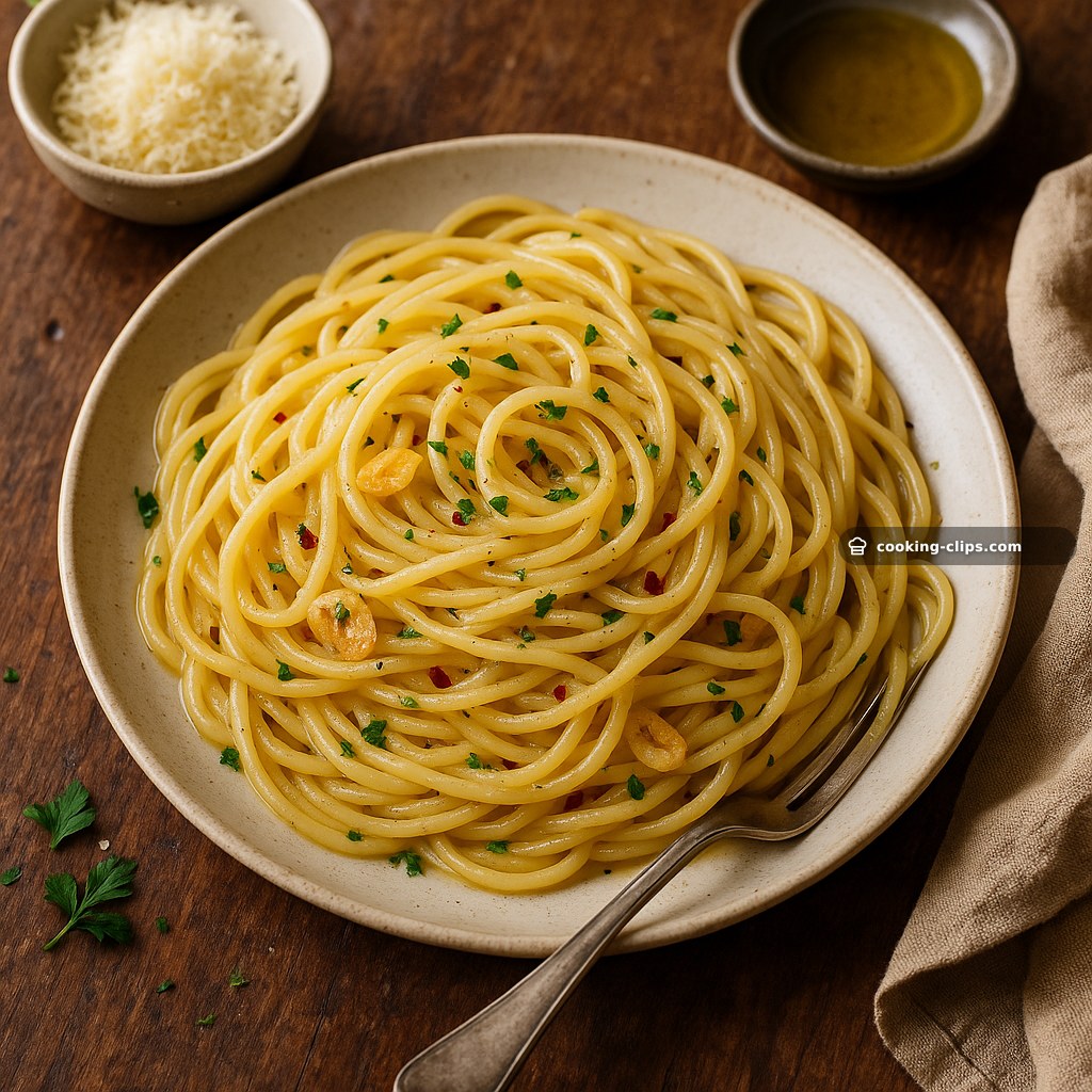 Spaghetti Aglio e Olio (Garlic & Olive Oil Pasta) — Dinner recipe