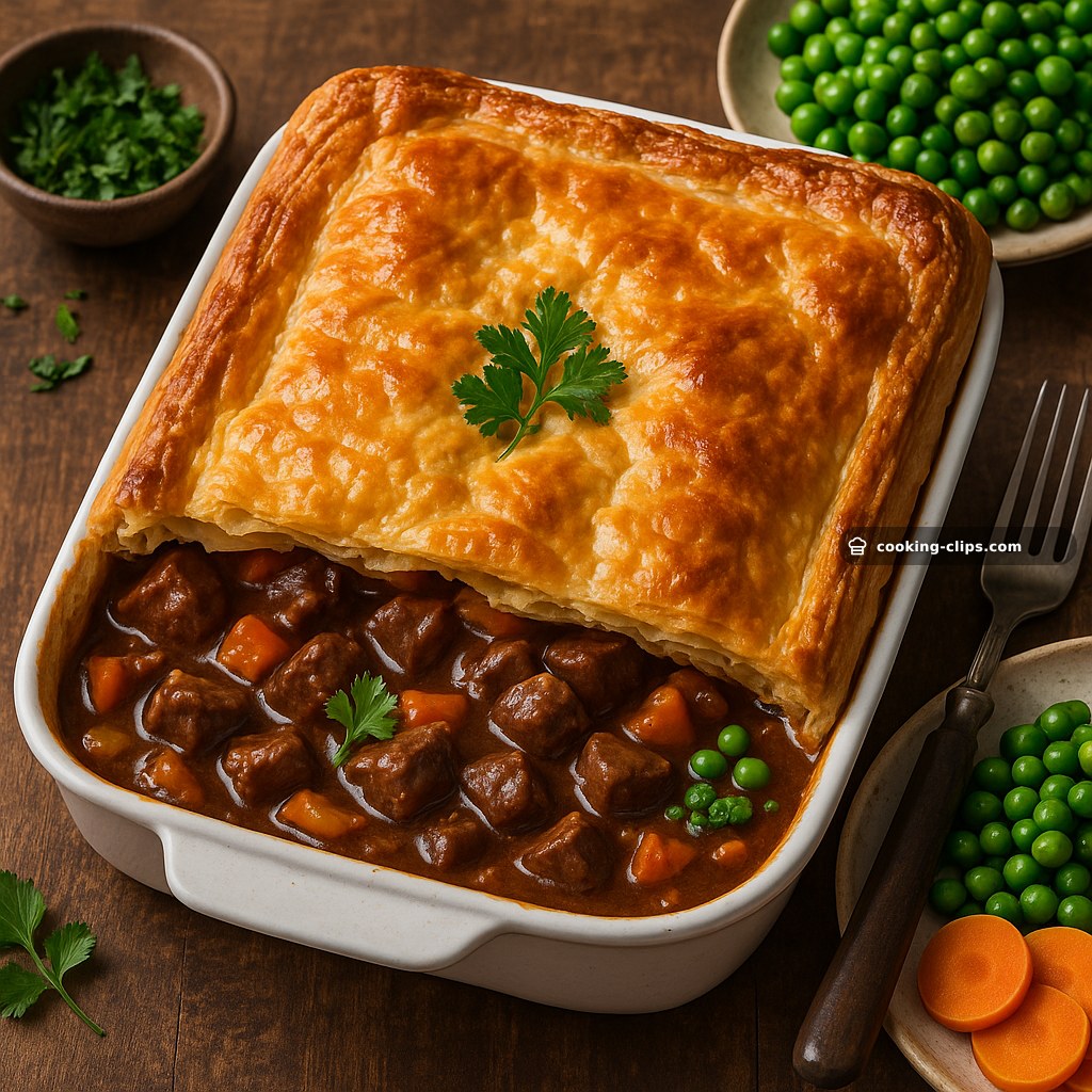 Chunky Beef & Gravy Puff Pastry Pie — Dinner recipe