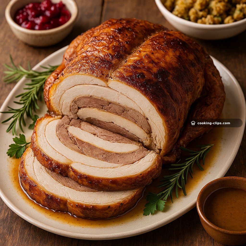 Turducken-Style Roast (Deboned Chicken-in-Duck-in-Turkey) — Dinner recipe