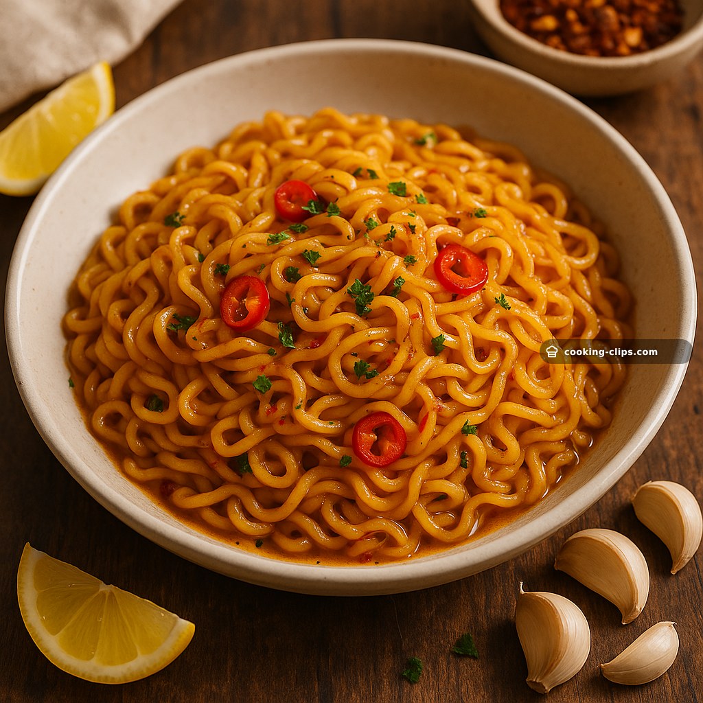 Spicy Garlic Butter Instant Noodles — Lunch recipe